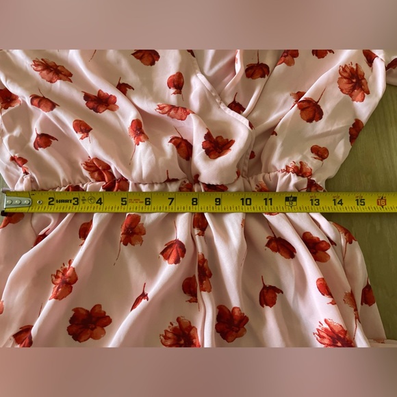 Lulu’s| Delvy Blush Pink Floral Print Surplice Romper, Barbiecore Style••• - Picture 12 of 16